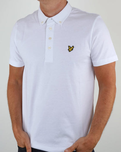 Lyle And Scott Poloshirt mit Knopfleiste, Weiß