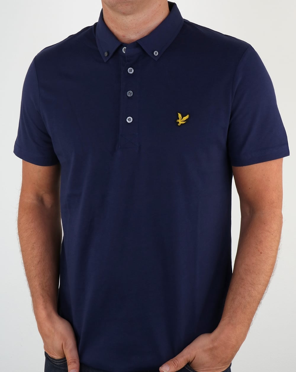 Lyle And Scott Poloshirt mit Knopfleiste, Marineblau