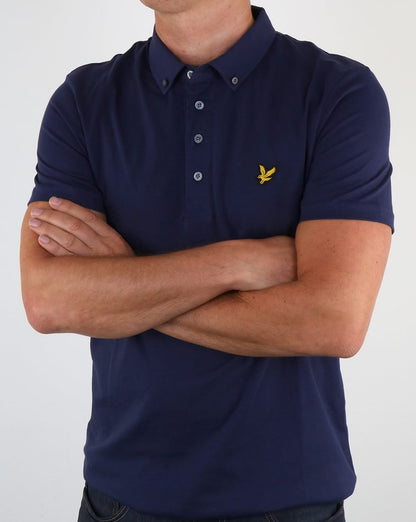 Lyle And Scott Poloshirt mit Knopfleiste, Marineblau