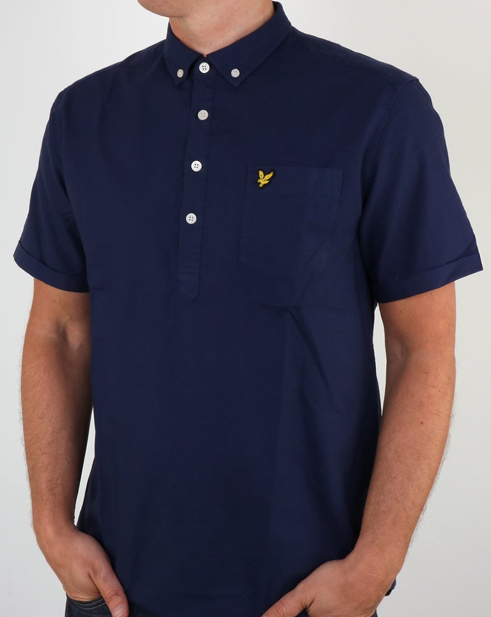 Lyle And Scott Hemd mit halbhohem Knopf, Marineblau
