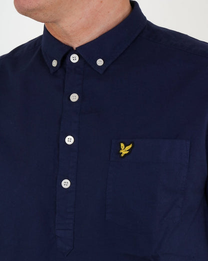 Lyle And Scott Hemd mit halbhohem Knopf, Marineblau