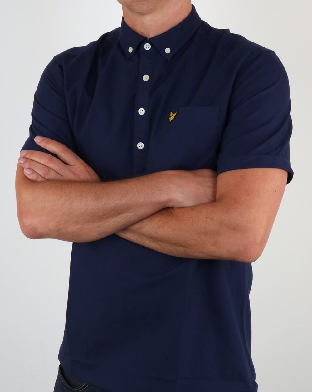 Lyle And Scott Hemd mit halbhohem Knopf, Marineblau