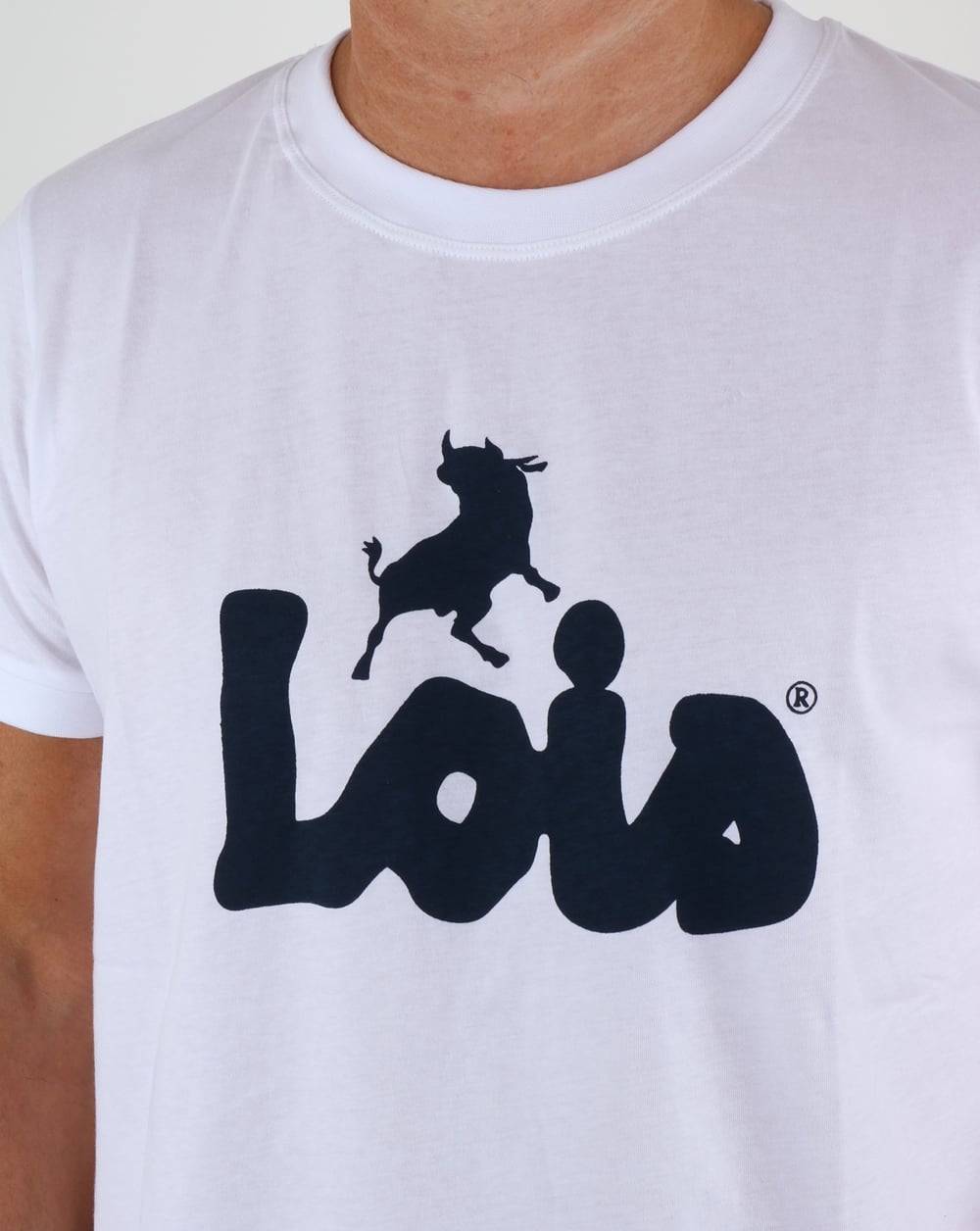 Lois Bull Logo T-Shirt Weiß/Marineblau