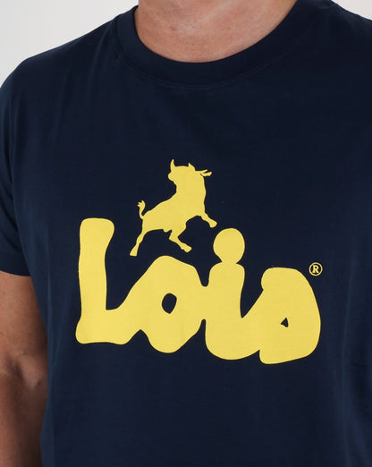 Lois Bull Logo T-Shirt Marineblau/Gelb