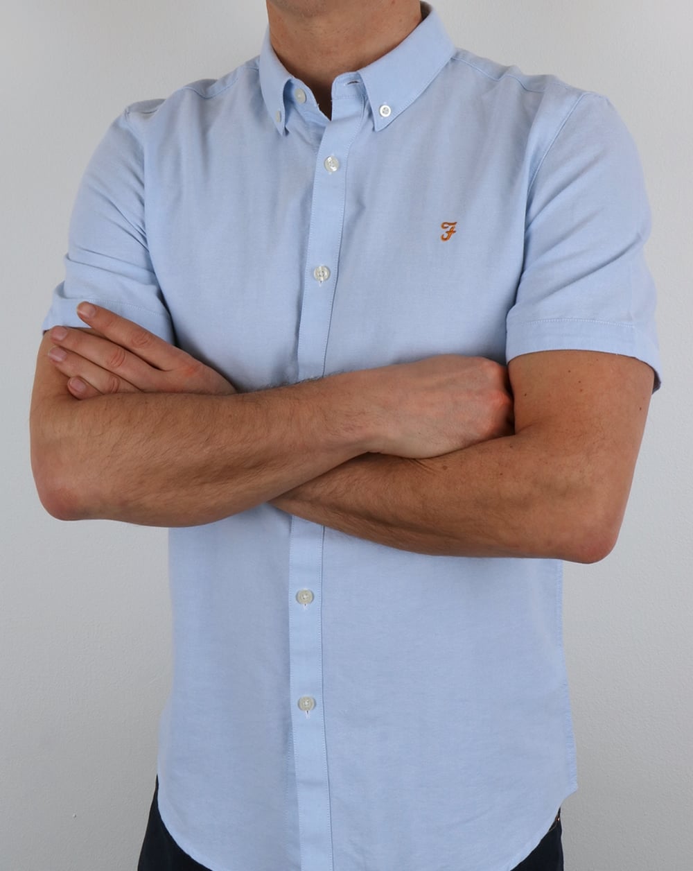 Farah – Brewer – Kurzarmhemd, Himmelblau