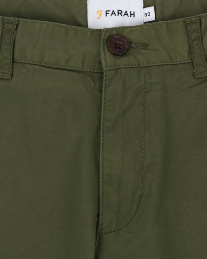 Farah Hawk Chino-Twill-Shorts Militärgrün