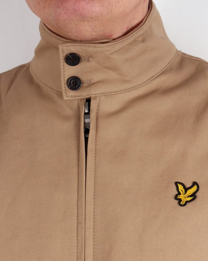 Lyle & Scott kariertes, gefüttertes Harrington-Jackett, Dunkelsand