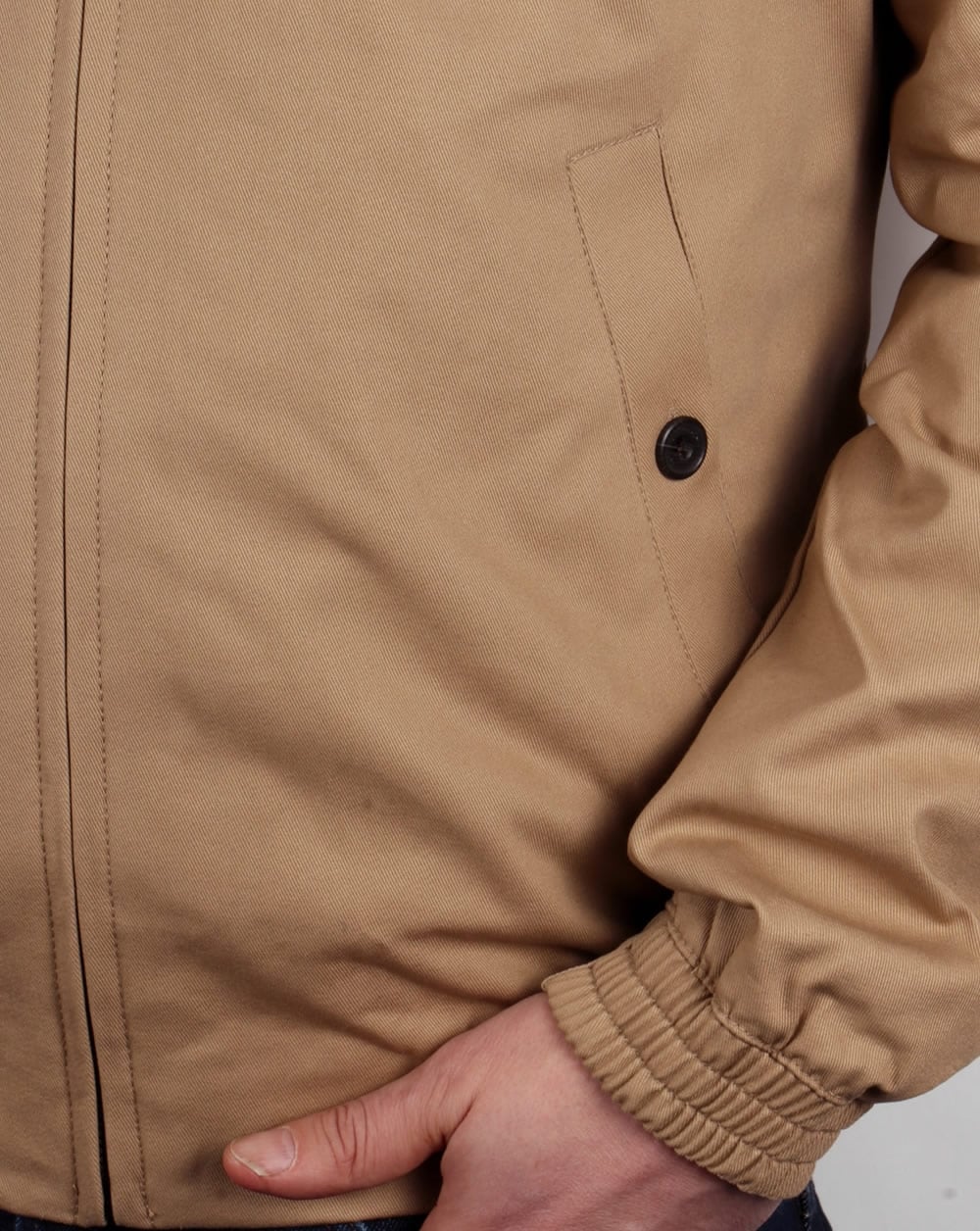Lyle & Scott kariertes, gefüttertes Harrington-Jackett, Dunkelsand