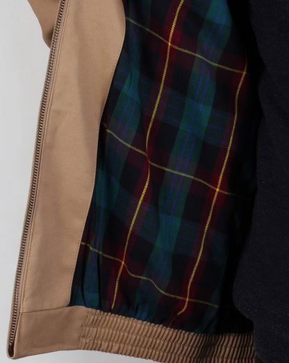 Lyle & Scott kariertes, gefüttertes Harrington-Jackett, Dunkelsand