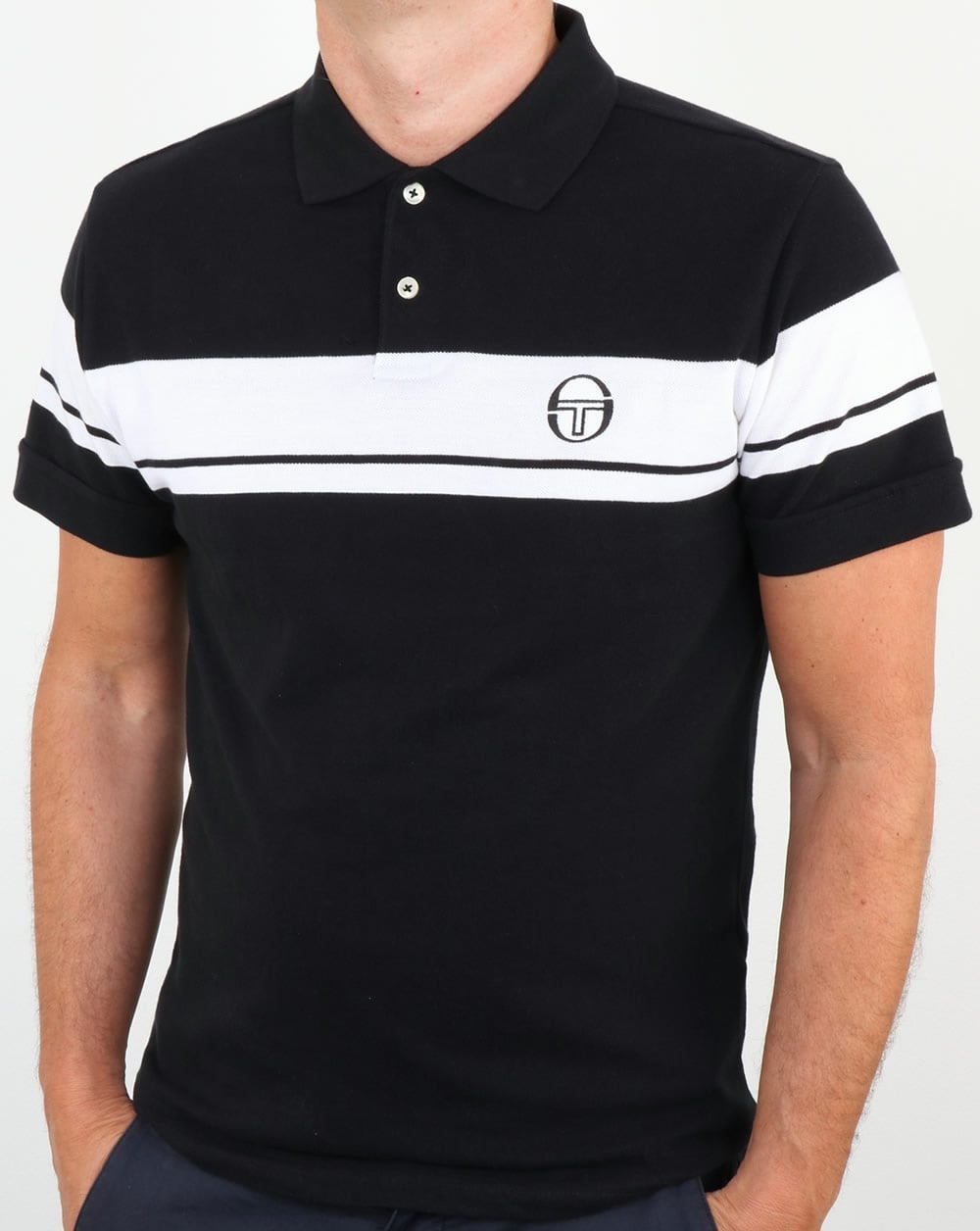 Sergio Tacchini Young Line Poloshirt Schwarz/Weiß