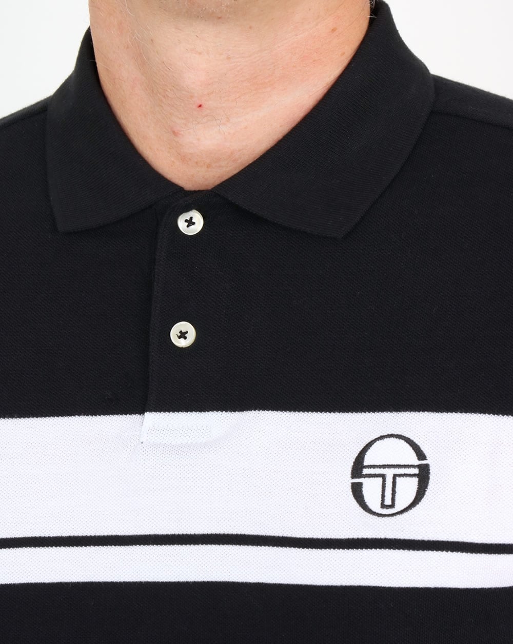 Sergio Tacchini Young Line Poloshirt Schwarz/Weiß