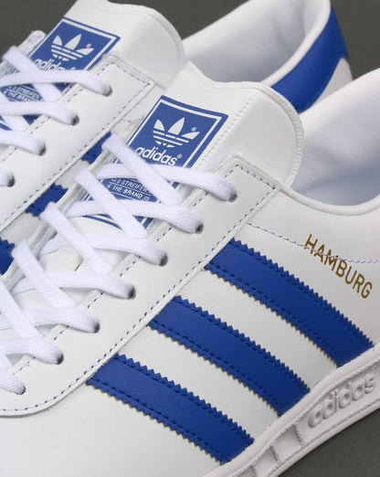 Adidas Hamburg Leder-Sneaker Weiß/Blau