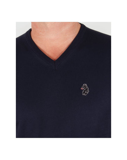 Luke Depardieu V-Ausschnitt-Pullover, dunkles Marineblau