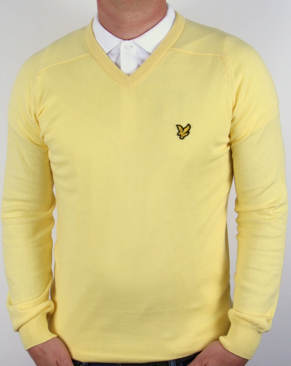 Lyle And Scott – Gelber Pullover mit V-Ausschnitt