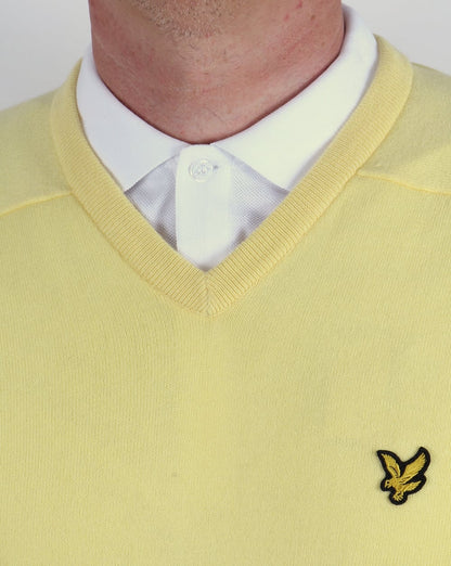 Lyle And Scott – Gelber Pullover mit V-Ausschnitt