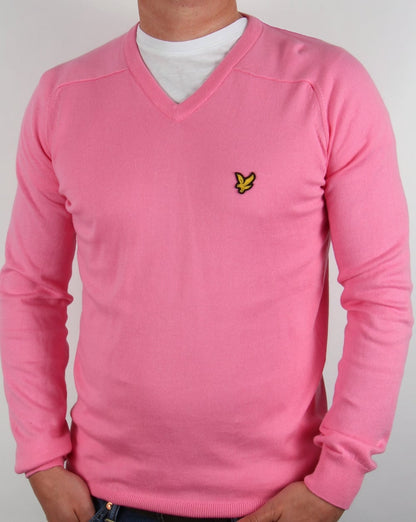 Lyle And Scott – Pullover mit V-Ausschnitt in Rosa
