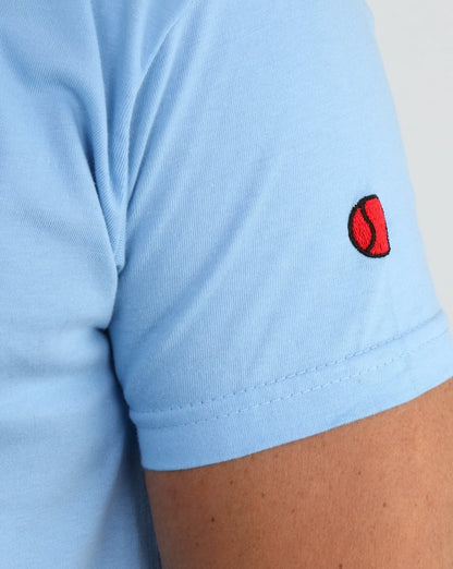 T-Shirt „Tales of Train Journeys“ aus den 80er-Jahren, Himmelblau