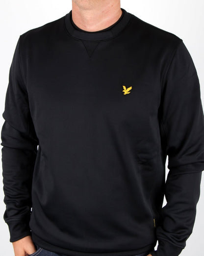 Lyle And Scott – Thompson – Fleece-Rundhalspullover in Schwarz