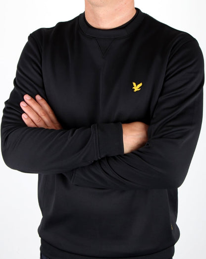 Lyle And Scott – Thompson – Fleece-Rundhalspullover in Schwarz