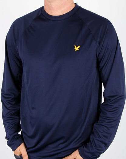 Lyle And Scott Fitness – Langärmliges Fitness-T-Shirt, Marineblau