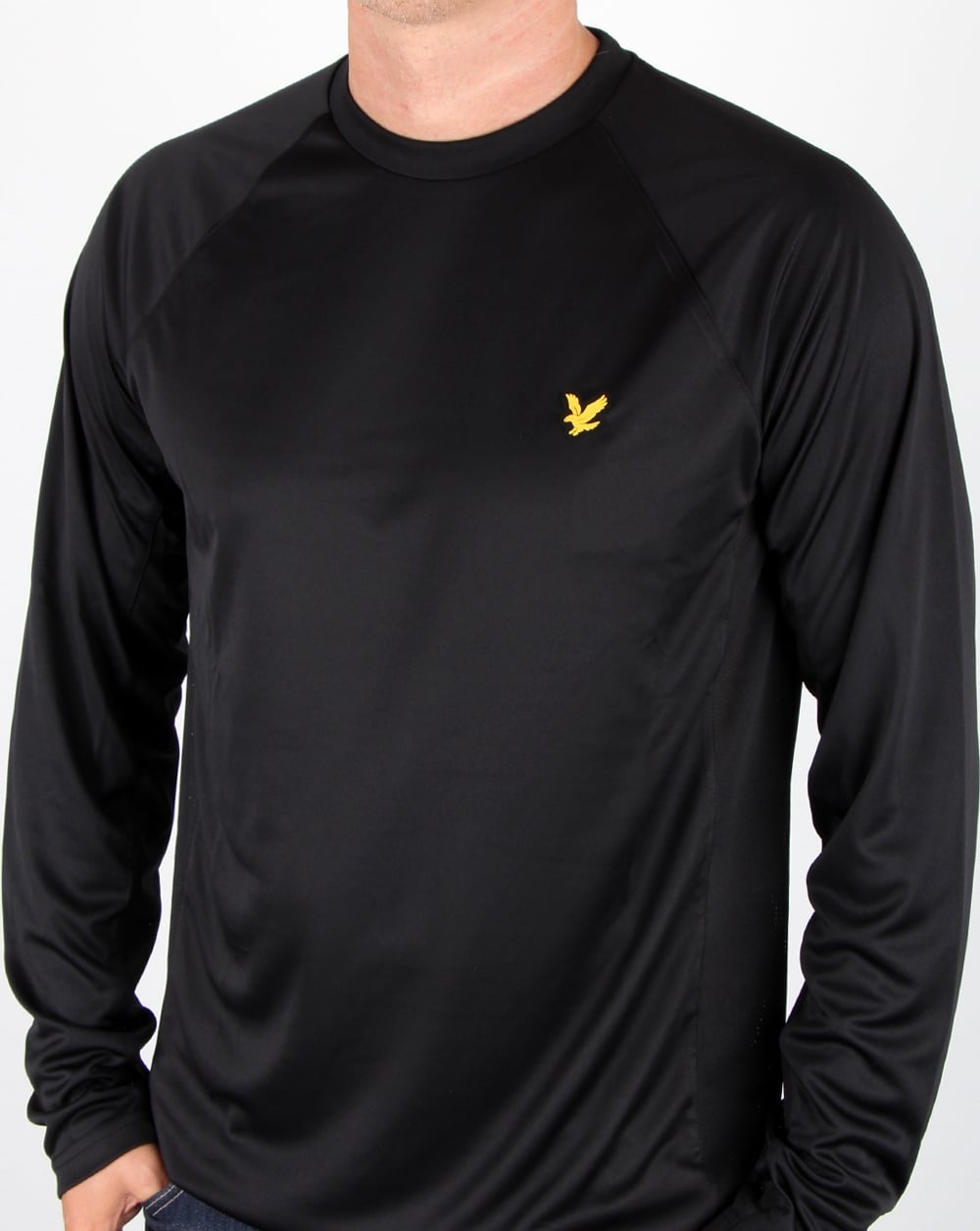 Lyle And Scott Langärmliges Fitness-T-Shirt in Schwarz