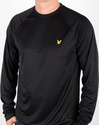 Lyle And Scott Langärmliges Fitness-T-Shirt in Schwarz