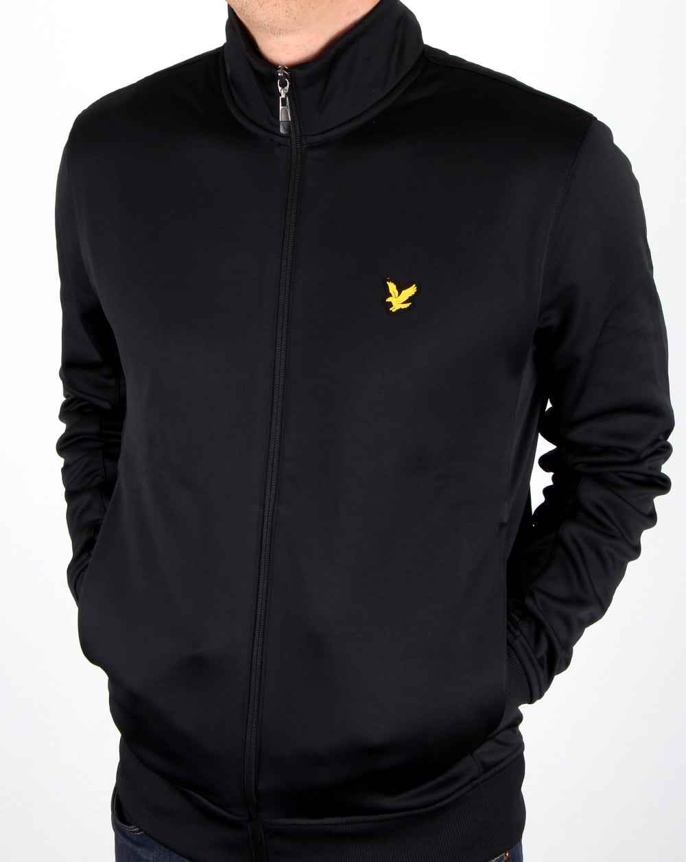 Lyle And Scott – Trainingsjacke mit Trichterkragen in Schwarz