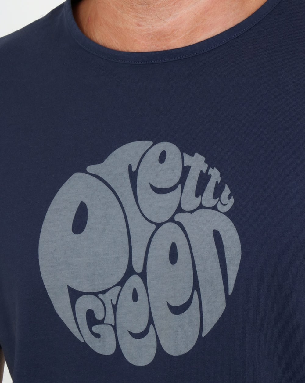 Pretty Green – T-Shirt mit Gillespie-Logo, Marineblau