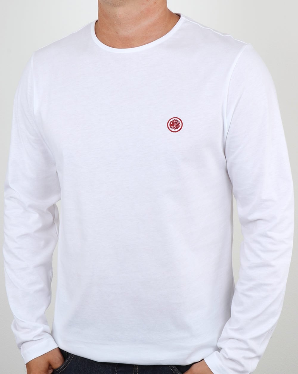 Pretty Green Mitchell Langarm-T-Shirt Weiß