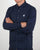 Pretty Green Horlock Long Sleeve Polka Dot Shirt Navy