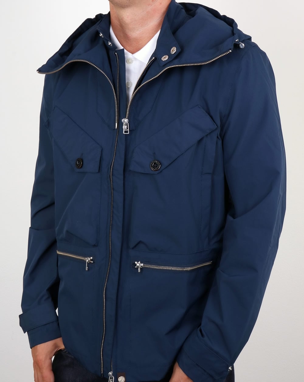 Pretty Green – Capella – Jacke mit versiegelten Nähten, Marineblau