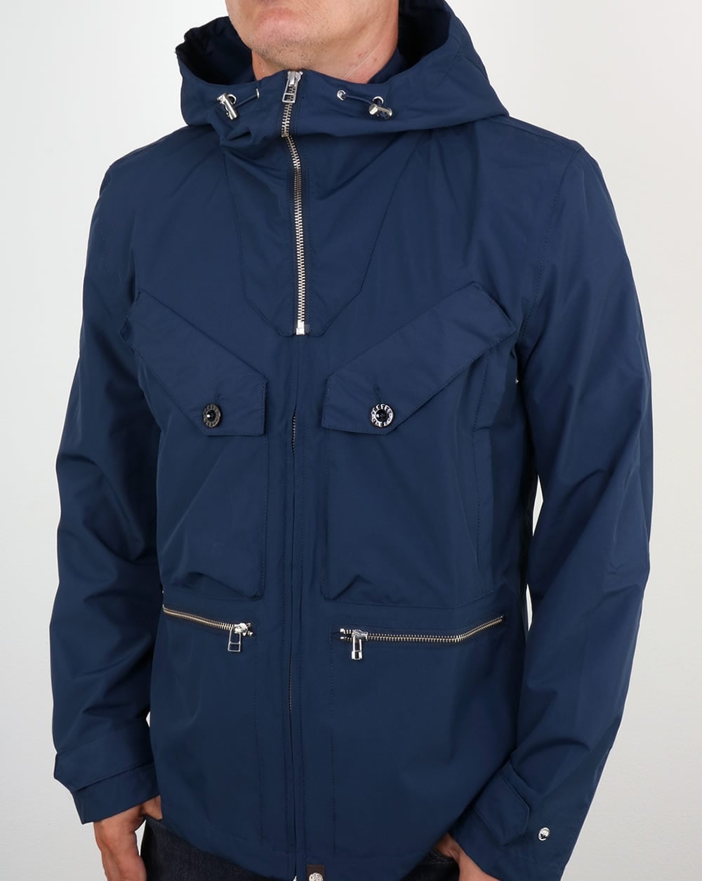 Pretty Green – Capella – Jacke mit versiegelten Nähten, Marineblau