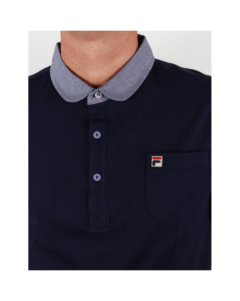 Fila Vintage Kissovos Poloshirt mit Penny-Kragen, Marineblau