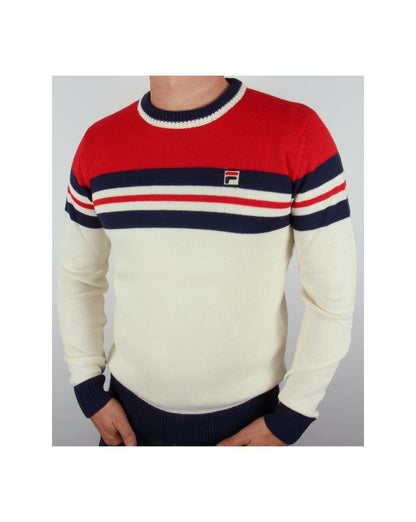 Fila Vintage Martelli Pullover Gardenia/Rot/Marine 