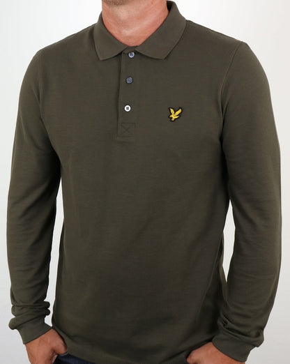 Lyle And Scott Langarm-Poloshirt Olivgrün