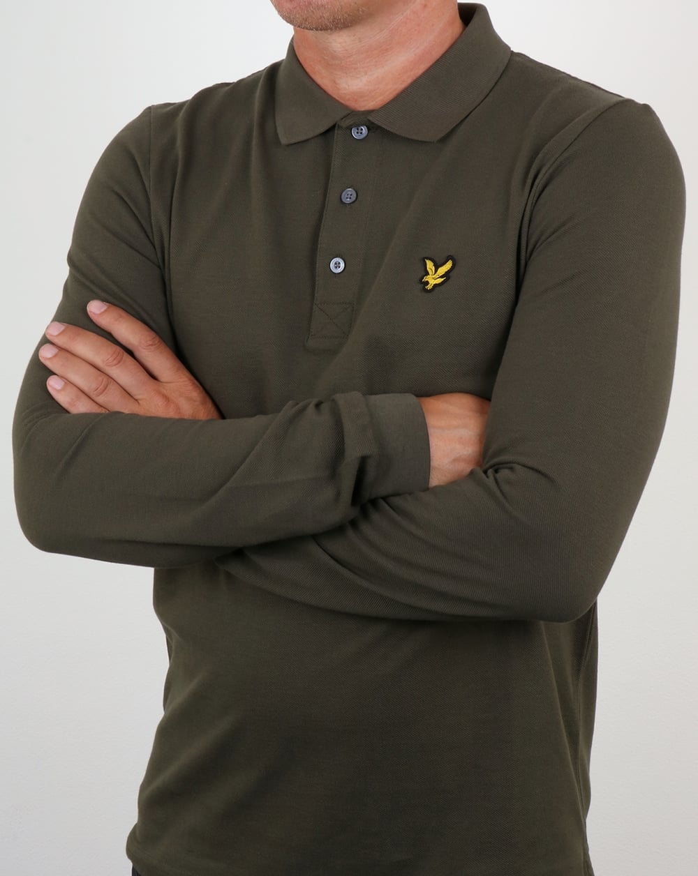 Lyle And Scott Langarm-Poloshirt Olivgrün