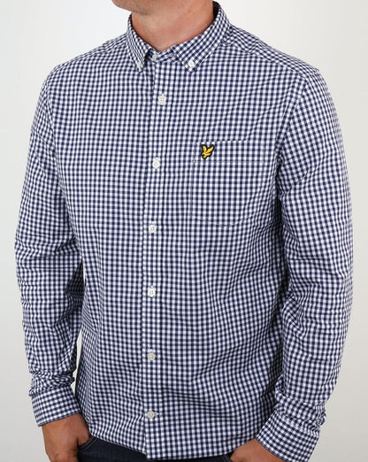 Lyle And Scott – Kariertes Hemd in Marineblau