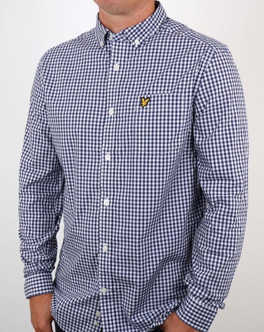 Lyle And Scott – Kariertes Hemd in Marineblau