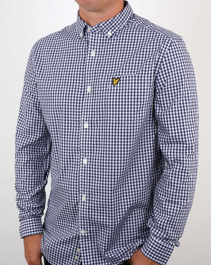 Lyle And Scott – Kariertes Hemd in Marineblau