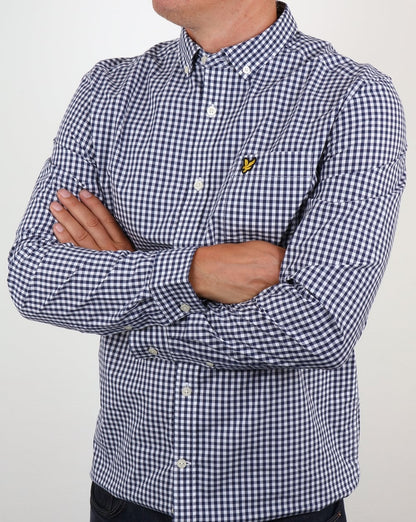 Lyle And Scott – Kariertes Hemd in Marineblau