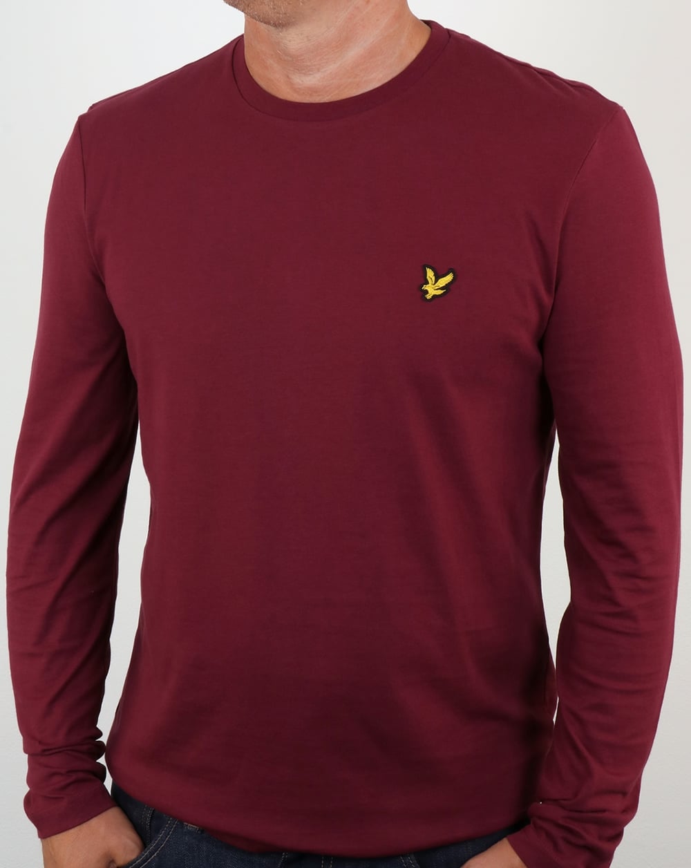 Lyle And Scott – Langärmliges T-Shirt in Weinrot