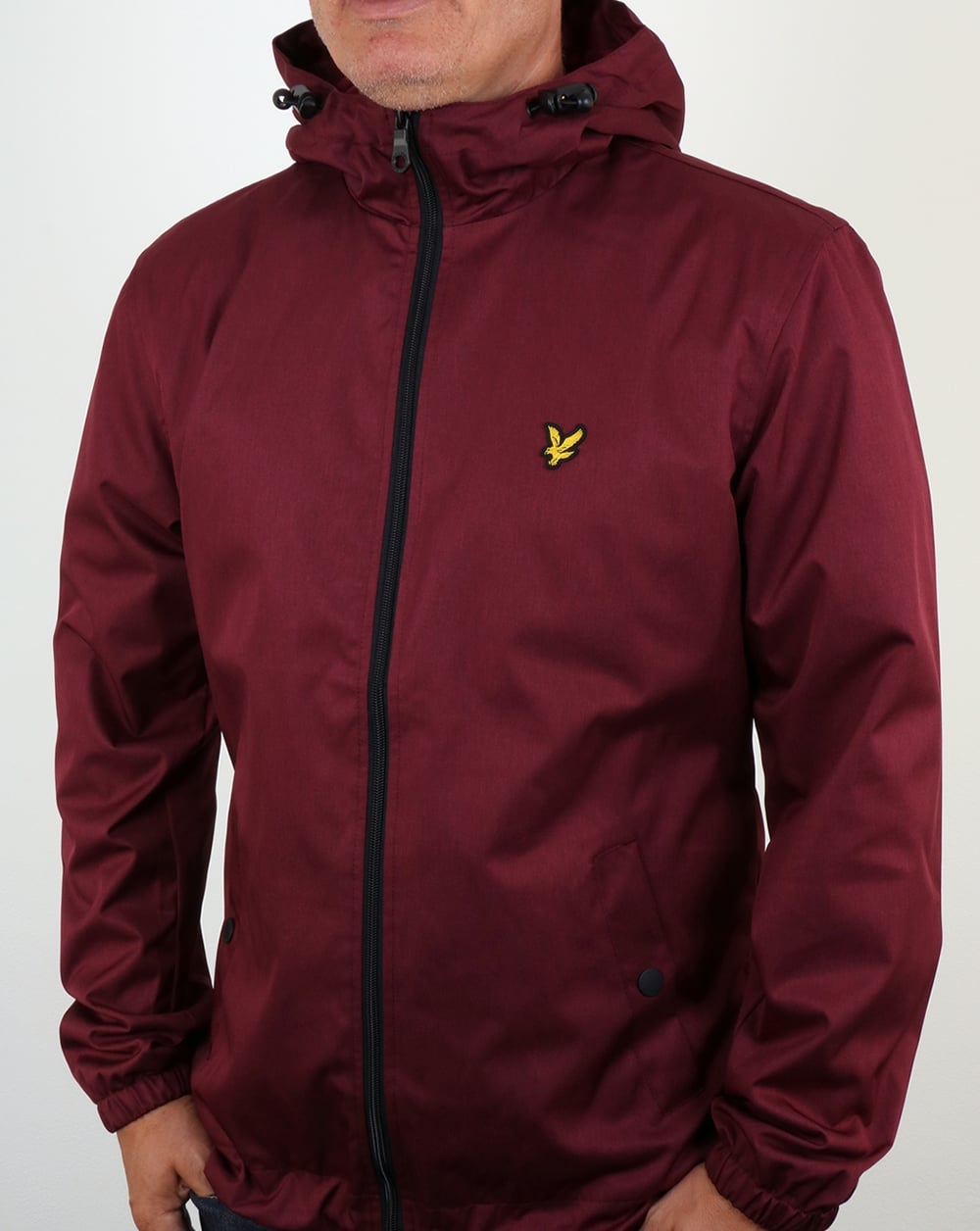 Lyle And Scott – Durchgehende Kapuzenjacke mit Reißverschluss, Weinrot meliert