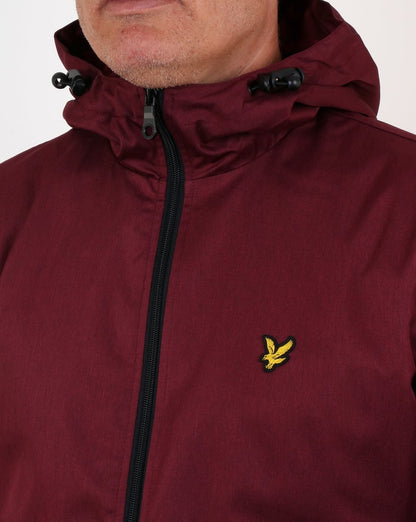 Lyle And Scott – Durchgehende Kapuzenjacke mit Reißverschluss, Weinrot meliert