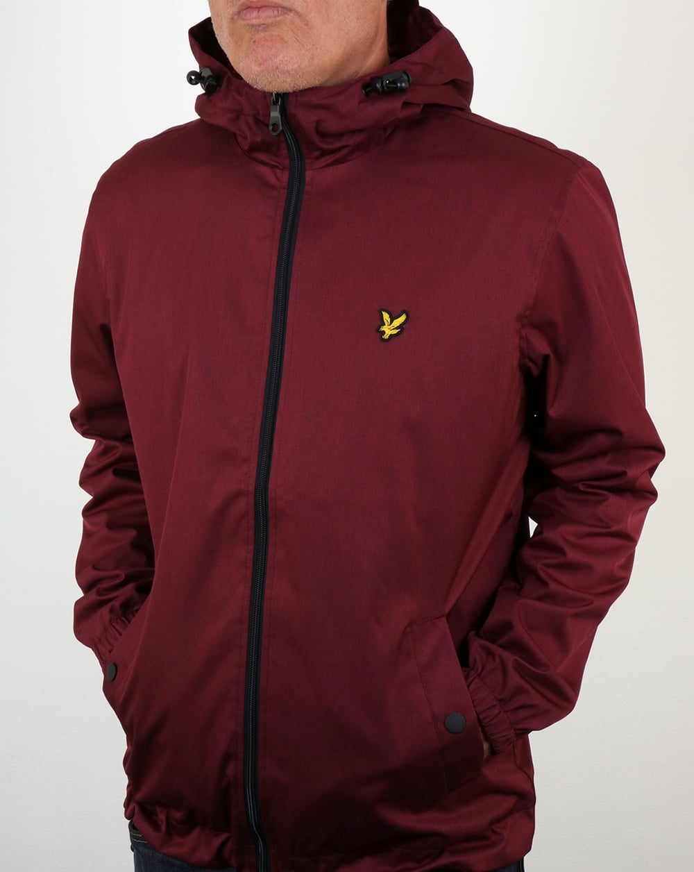 Lyle And Scott – Durchgehende Kapuzenjacke mit Reißverschluss, Weinrot meliert