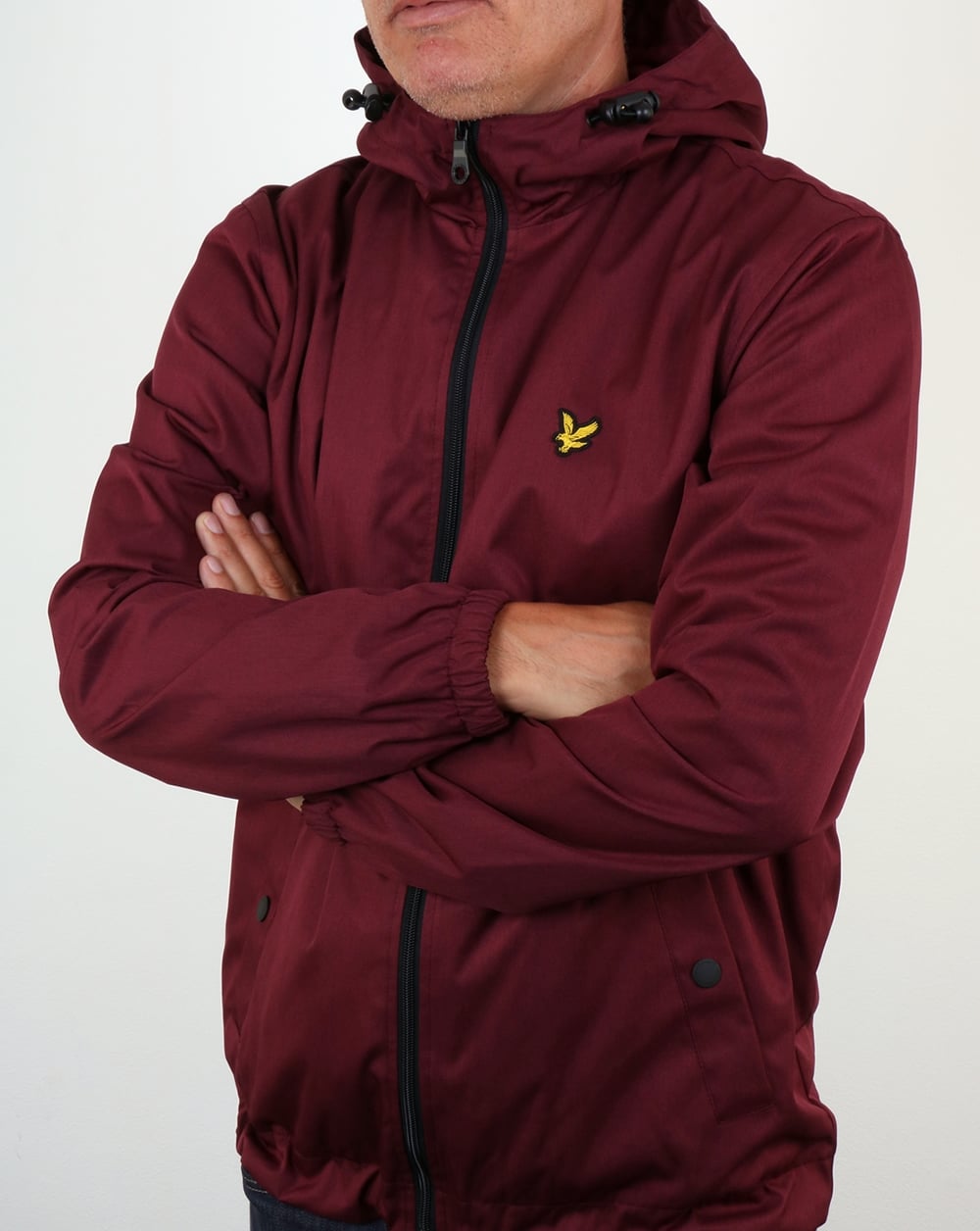 Lyle And Scott – Durchgehende Kapuzenjacke mit Reißverschluss, Weinrot meliert
