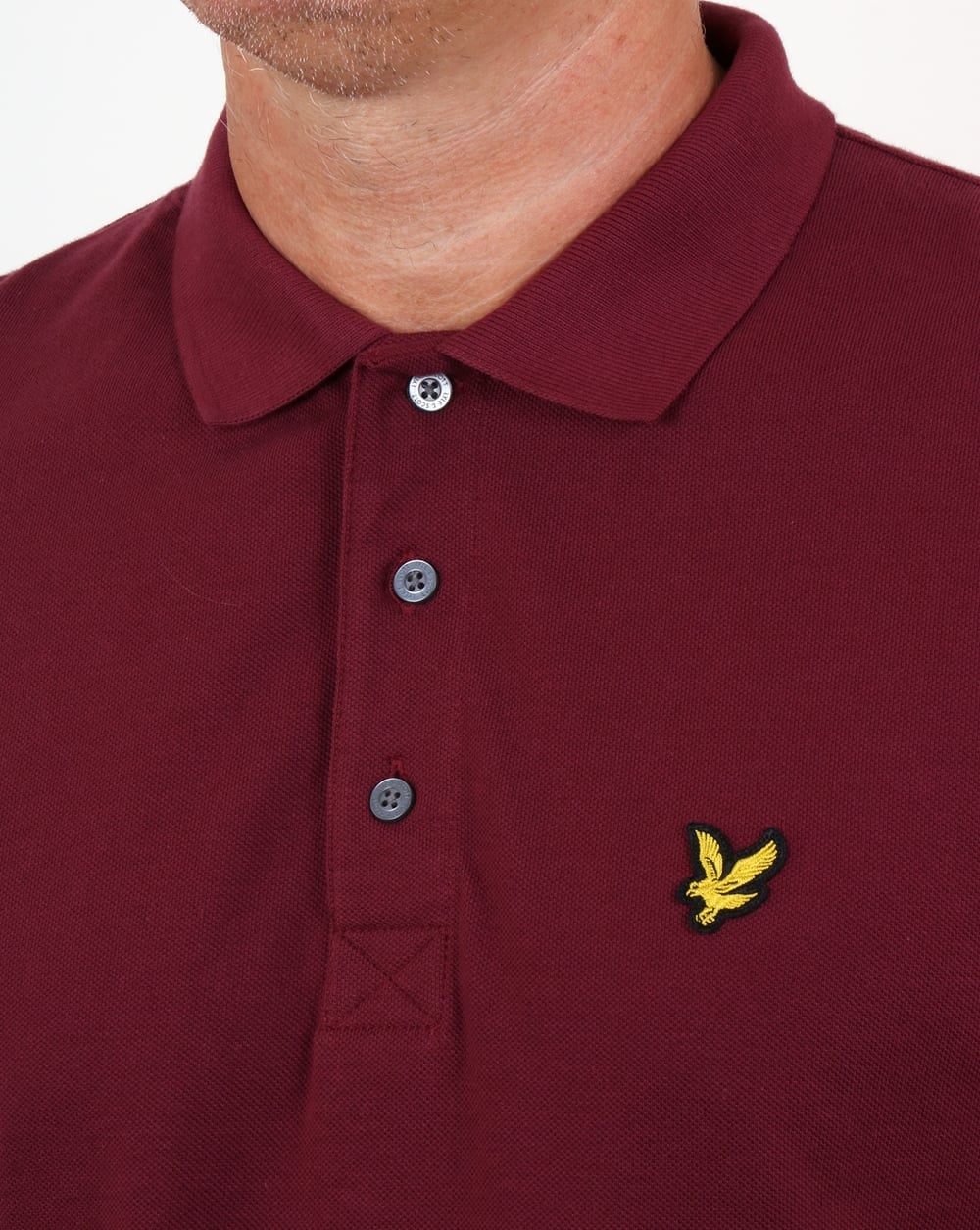 Lyle And Scott – Langärmliges Poloshirt in Weinrot