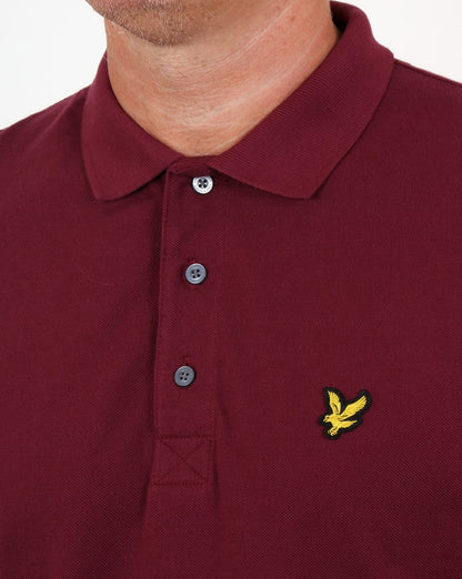 Lyle And Scott – Langärmliges Poloshirt in Weinrot