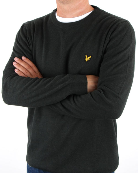 Lyle And Scott Merino Jumper Forest Green Marl