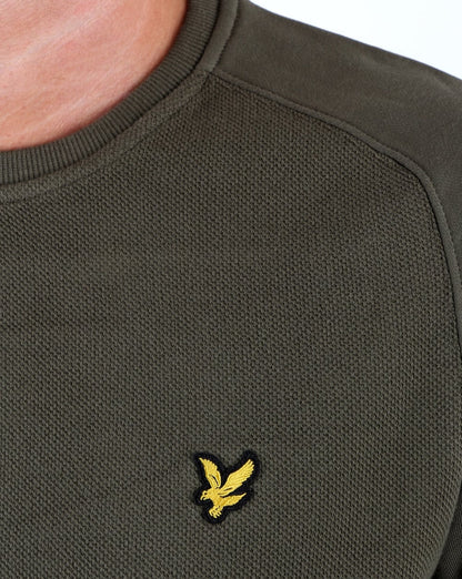 Lyle And Scott – Sweatshirt mit Wabenmuster in Olivgrün
