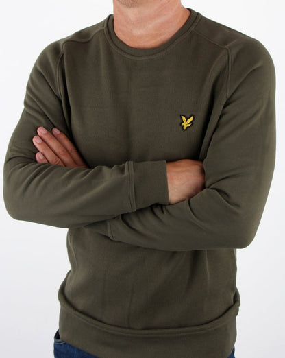 Lyle And Scott – Sweatshirt mit Wabenmuster in Olivgrün